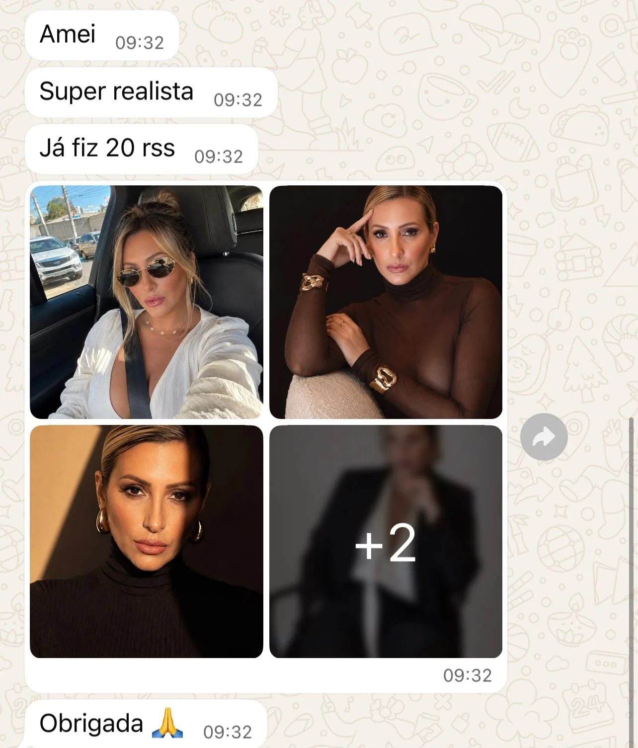 Print real de reação de cliente ao receber as fotos