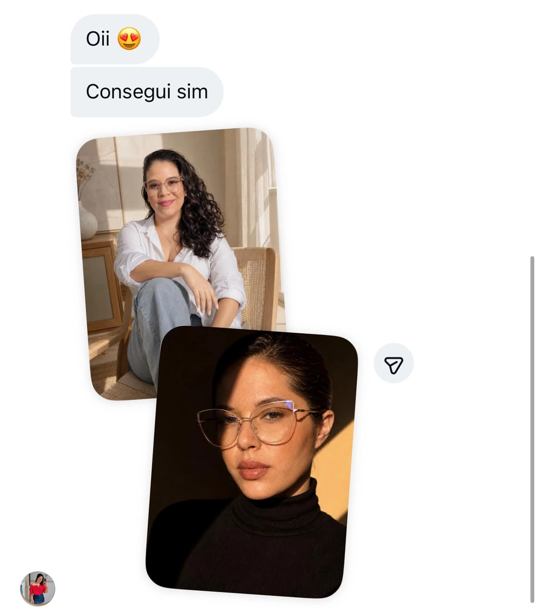Print real de reação de cliente ao receber as fotos