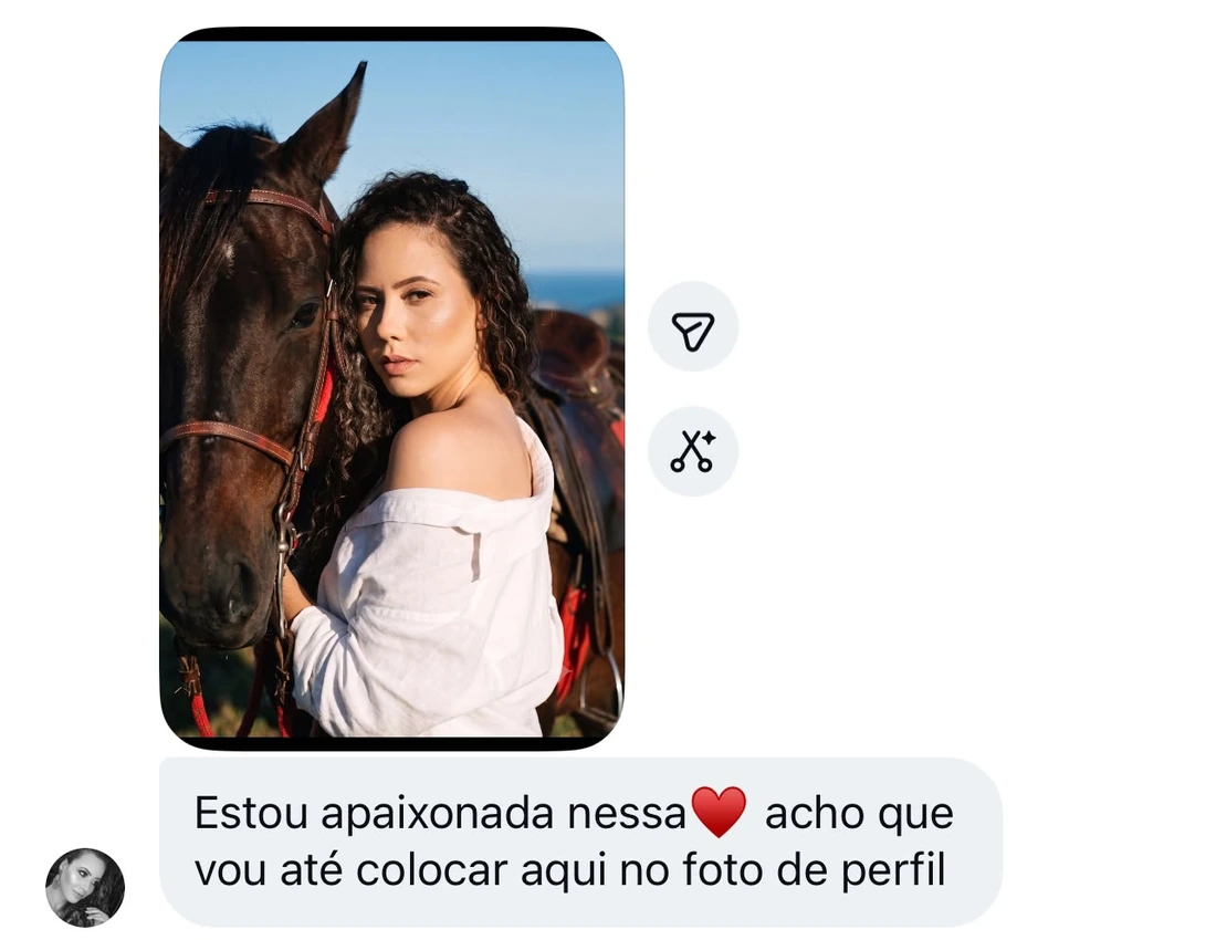 Print real de reação de cliente ao receber as fotos